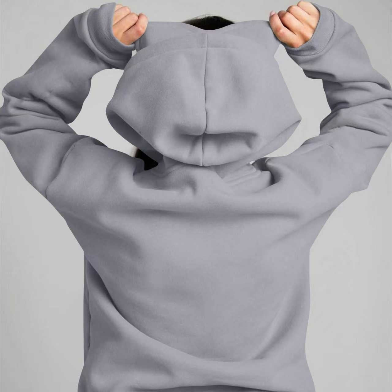 White-Cool Girl Zip Up Cropped Hoodie