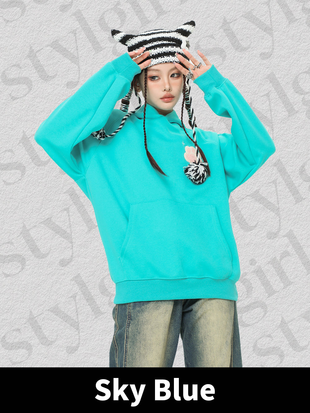 Sweet Girl Series Dopamine Cat Ear Hoodie