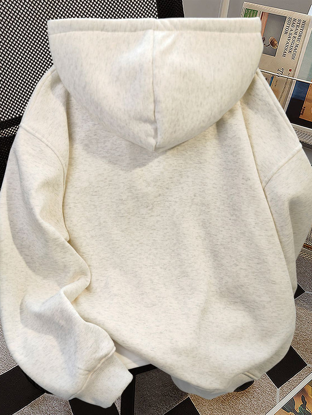 Women's New Versatile Minimal Hoodie, Autumn Winter Fake Two-Piece Spliced Loose Campus Top