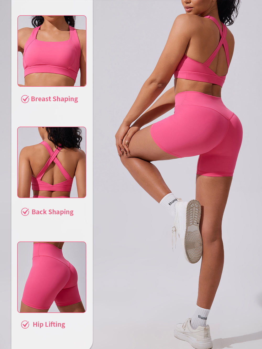 Cloud Soft Yoga Outfit, 2-Piece Tight Butt Lifting Workout Set