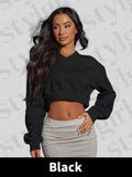 Black—Lowkey Hot Girl Oversize Crop Pullover