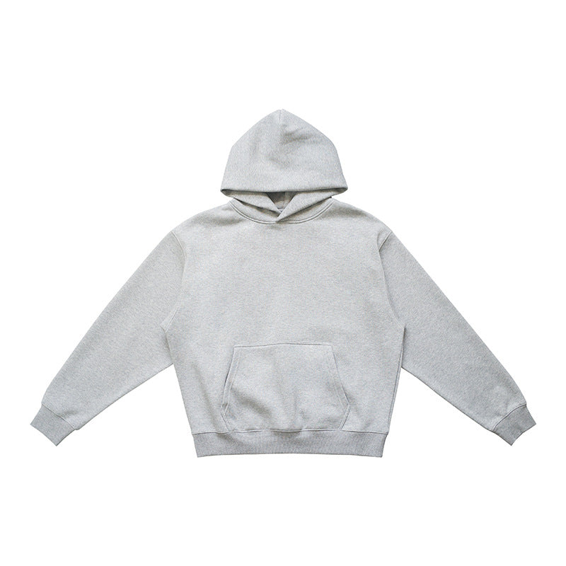 Unisex Solid Thick Fleece Air Layer Warm Hoodie Autumn Winter