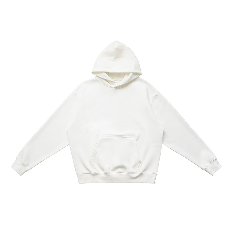 Unisex Solid Thick Fleece Air Layer Warm Hoodie Autumn Winter