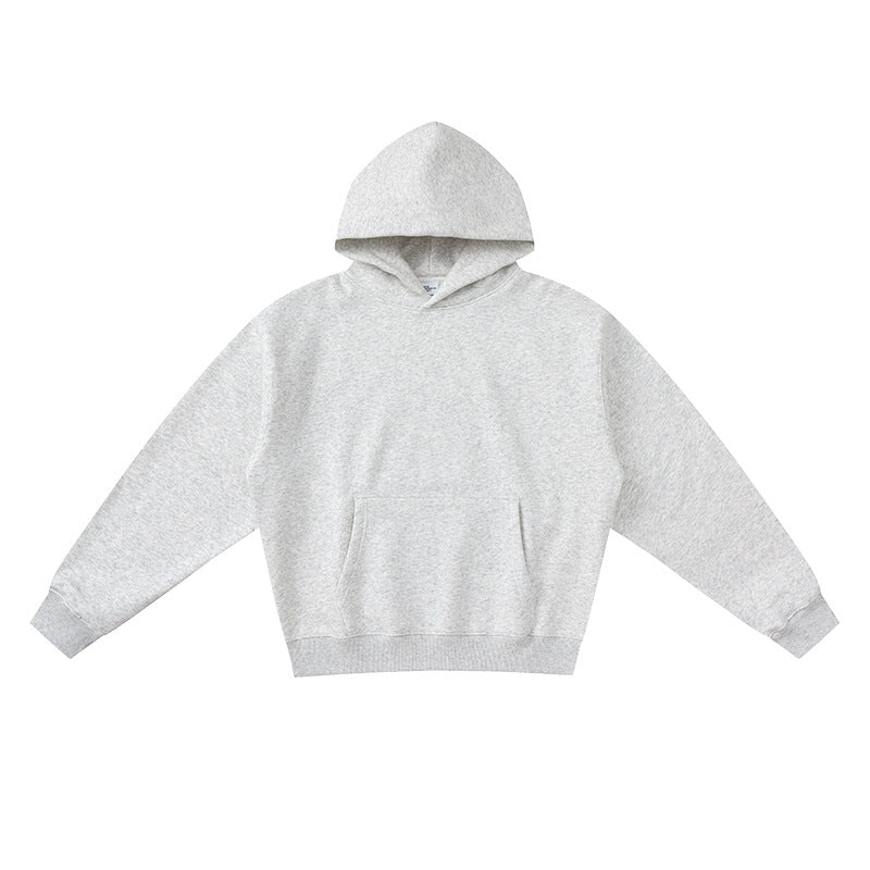 Unisex Solid Thick Fleece Air Layer Warm Hoodie Autumn Winter