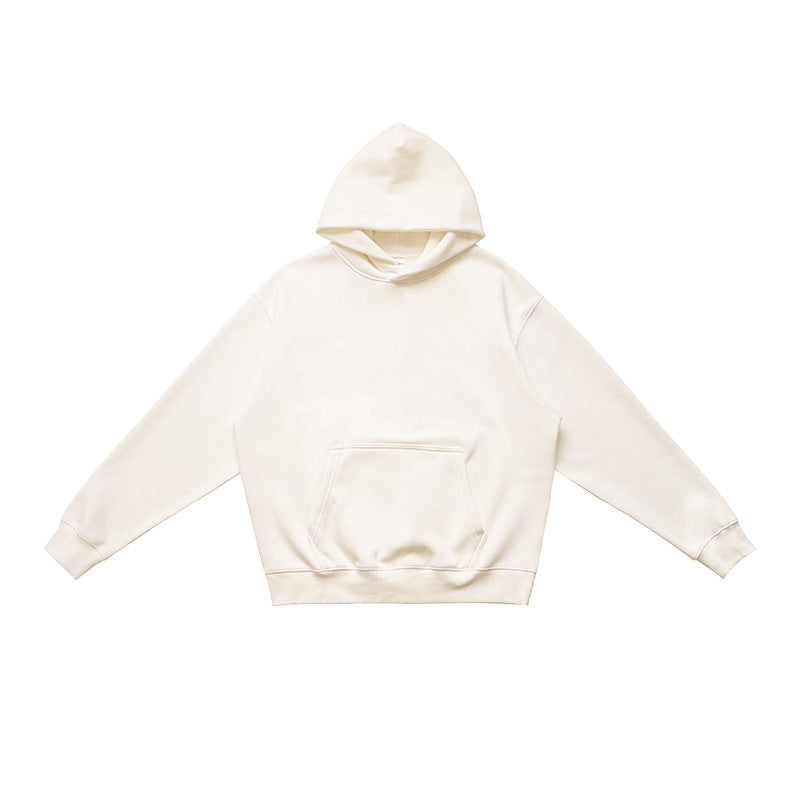 Unisex Solid Thick Fleece Air Layer Warm Hoodie Autumn Winter
